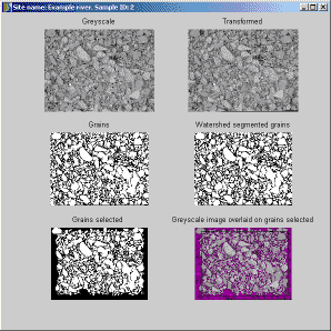 Screenshot showing the intermediate stages in grain identification